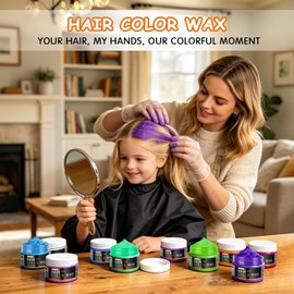 10PCS Temporary Hair Color for Kids, Non-Sticky Washable Hair Dye for Girls, Boys, Teens, Women & Men, Natural Instant Color Wax for Daily Fun, Cosplay, Halloween & Christmas Party