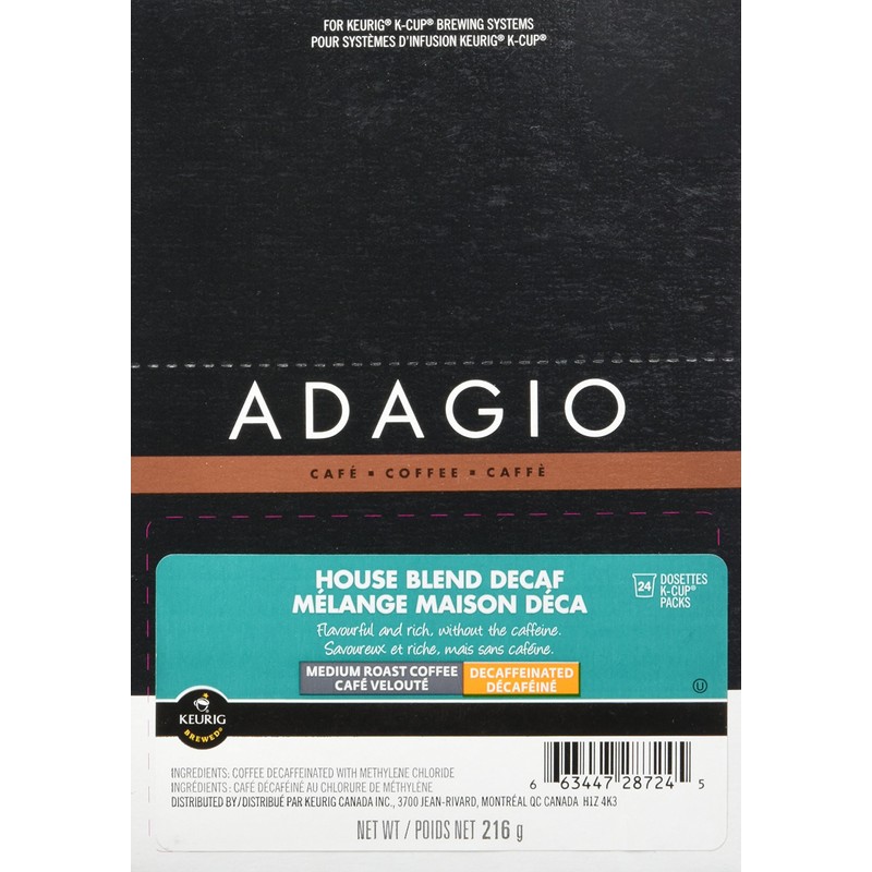 Adagio Decaf House Blend - Medium Roast Coffee K-Cup Portion