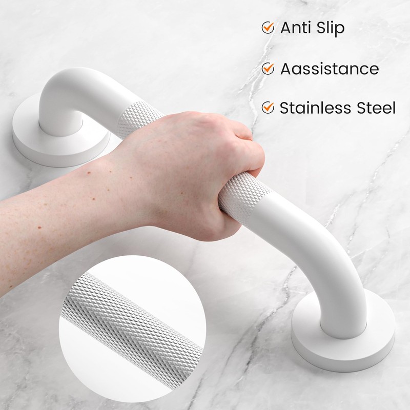 Bathroom Safety Grab Bars Stainless Steel (2Pack) 12-Inch 1.25" Diameter