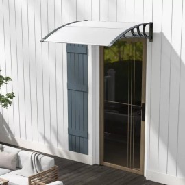 Costway 48" x 40" Door Exterior Window Awning Canopy Polycarbonate Sunlight Cover Front