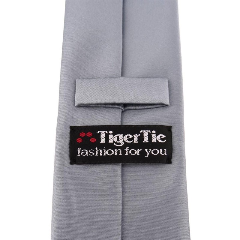 TigerTie Designer Tie in Plain – Tie Cravat - silver