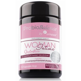 ProbioBALANCE by Aliness - Woman Intima Quatreflora - Gefriergetrocknete Hefe - 1 Stamm mit 2,5 Milliarden lebenden Hefezellen - Nahrungsergänzungsmittel - 30 kapseln