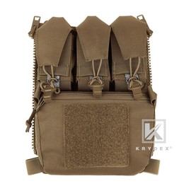 KRYDEX Tactical Zip On Assault Back Panel Banger MOLLE for FCPC V5 Plate Carrier Vest - Color: Coyote Brown