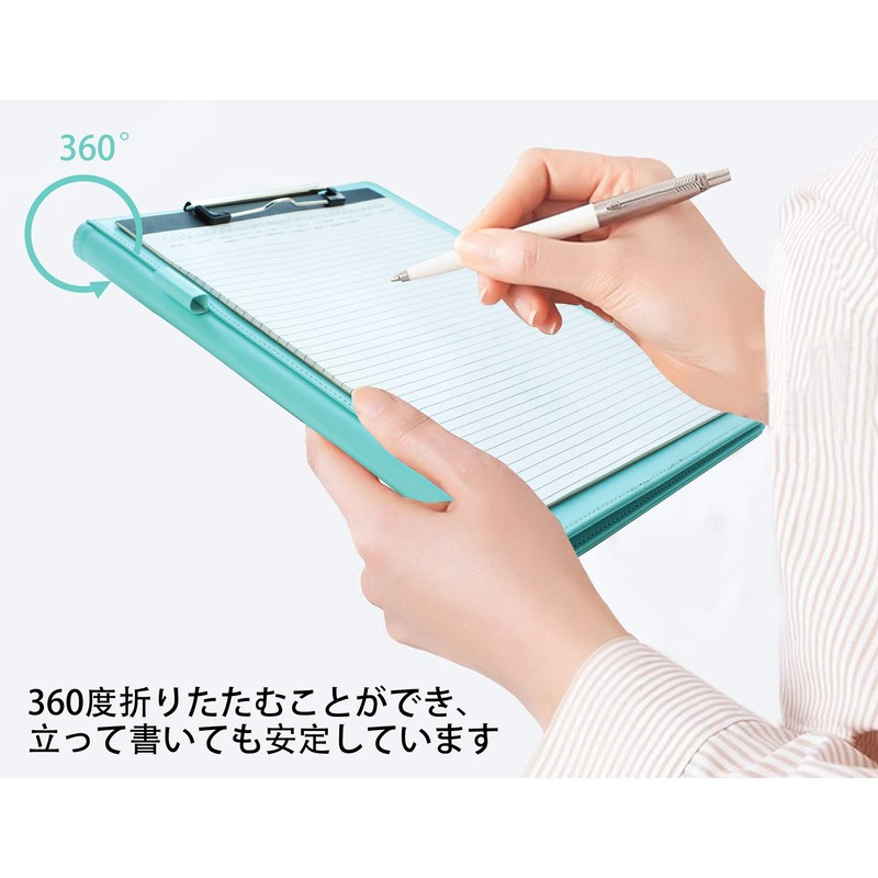 Binder A4 Clipboard Folder, Bi-Fold PU Conference Pad Clip File,