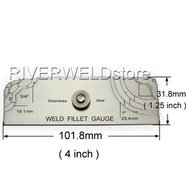 RIVERWELD 7 Piece Fillet Weld Set Gage MG-11 Rl Gauge Depth Gauges Welding Inspection Test Ulnar Metric & Inch with Markings on Both Sides Checking Fillet Leg and Throat Size