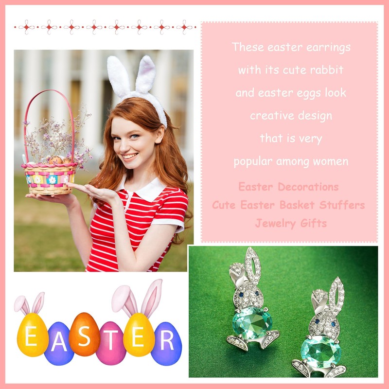 Easter Earrings for Women Bunny Earrings Rabbit Stud Earring Peeps