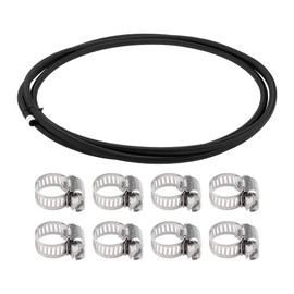 X AUTOHAUX 3/16" Fuel Line Kit 12ft Vacuum Hose Automotive Fuel Hose with 8 Clamps