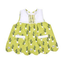 Kuguru Japan KAP110-01 Kids Apron, Green, 39.4 inches (100 cm), green