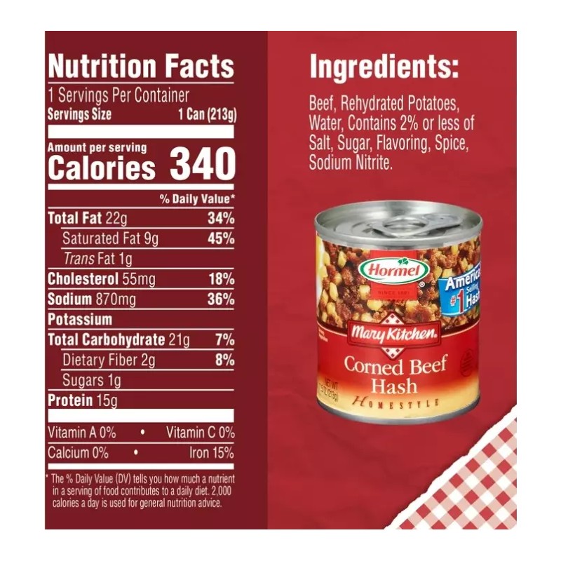 Hormel Mary Kitchen Corned Beef Hash, 7.5 Ounce x 4