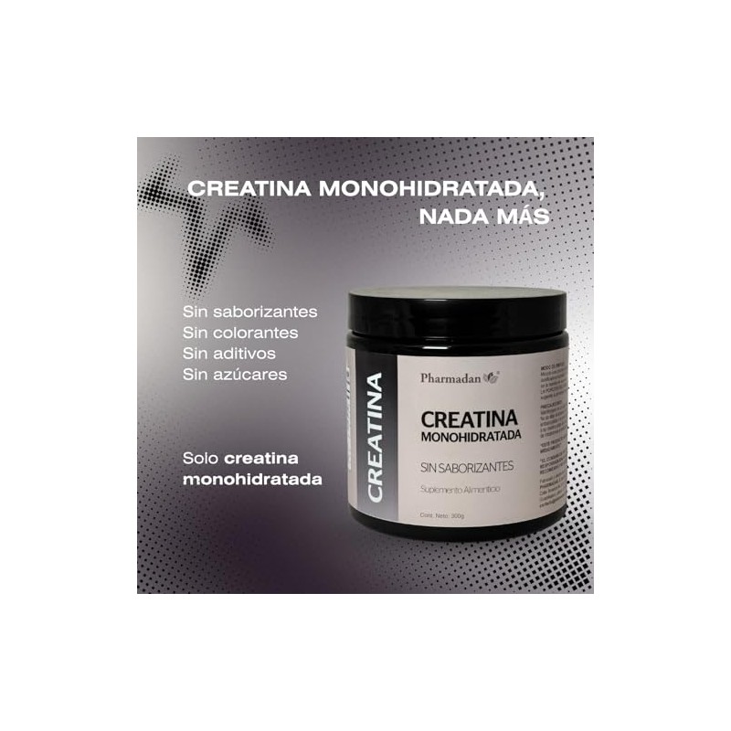 Creatina Monohidratada, Sin Saborizantes, Preworkout, 300g.