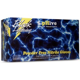 Atlantic Safety Products Black Lightning Gloves BL-L, Large, Box of 100 Gloves
