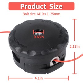 String Trimer Head for Echo pas-225 srm-225 gt-225,Trimmer Head Diameter: 4-1/25"×3-3/4"×2-1/3” Weed Easter Head
