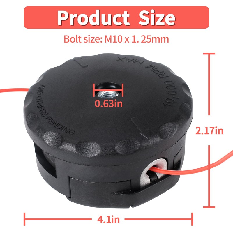 String Trimer Head for Echo pas-225 srm-225 gt-225,Trimmer Head Diameter: