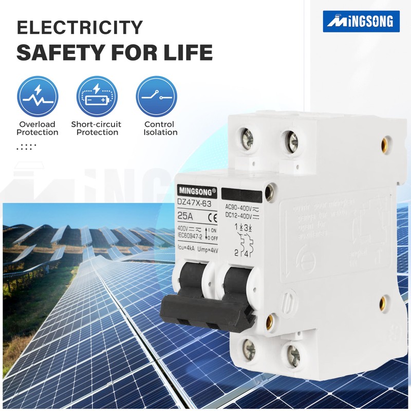MINGSONG DC Solar Panels Disconnect Switch 25 Amp Solar Shut