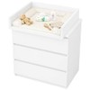 Baby Changing Table Topper, Straight Sides, 53.2x70 cm, White