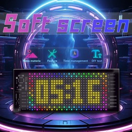 Flexible LED Scoreboard, 17.3 x 7 cm LED Name Plate, Programmable, Bluetooth Smart App LED RGB Panel for Playroom, Party, Advertising Board, Car, Truck, Bar, Gift