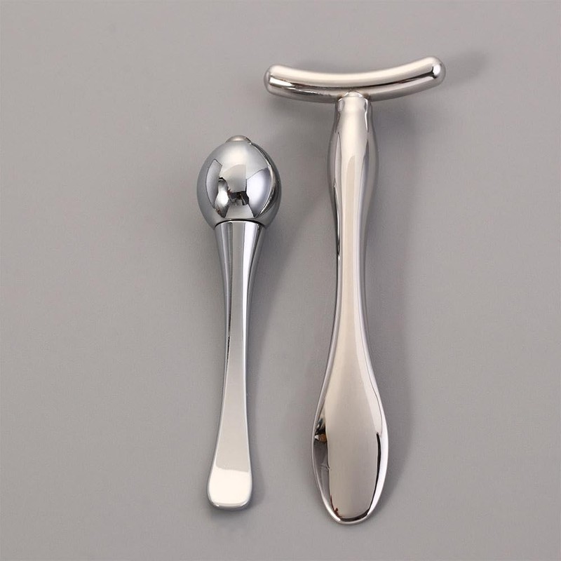 Pokinge 4pcs Mini Eye Face Massage Stick Metal Cosmetic Spatula,Eye