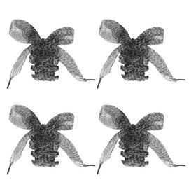 Glavatrix 2 Pairs Leopard Print Lace Shoelaces, 51in Ribbon Flat Snow Yarn Shoelace Soft Stain Organza Shoestrings for Women Sneakers (White)