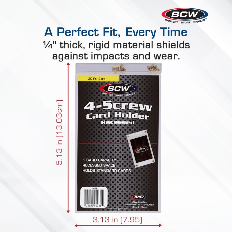 BCW 4-Screw Card Holder - 1ct | Recessed 20 Pt