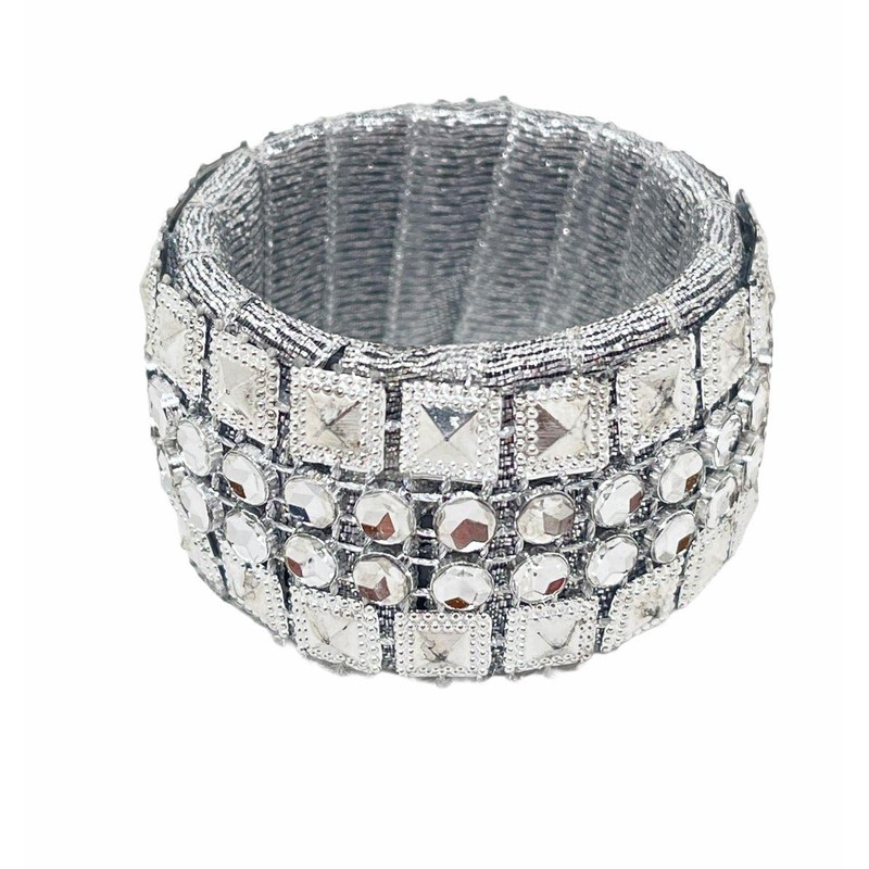 Nelina Napkin Ring Set 4 Teilig Silver Rhinestones Optics