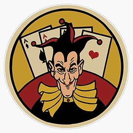 Vintage WW2 570th Bomb Squadron Joker Emblem Window Bumper Sticker Decal 5"