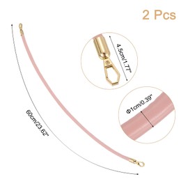 sourcing map 2Pcs Leather Handbag Handles, 60cm/23.6" PU Leather Shoulder Bag Straps Leather Purse Straps for Women's Handbag Tote Bag Handles Replacement (Pink, Gold)