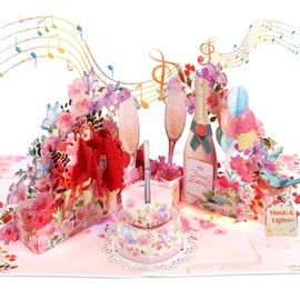 Ecloverlife 75th Birthday Card, Pop Up Birthday Card with Women