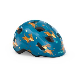 MET Hooray Kids Cycling Helmet, Glossy Blue Teckel, Size 46-52cm