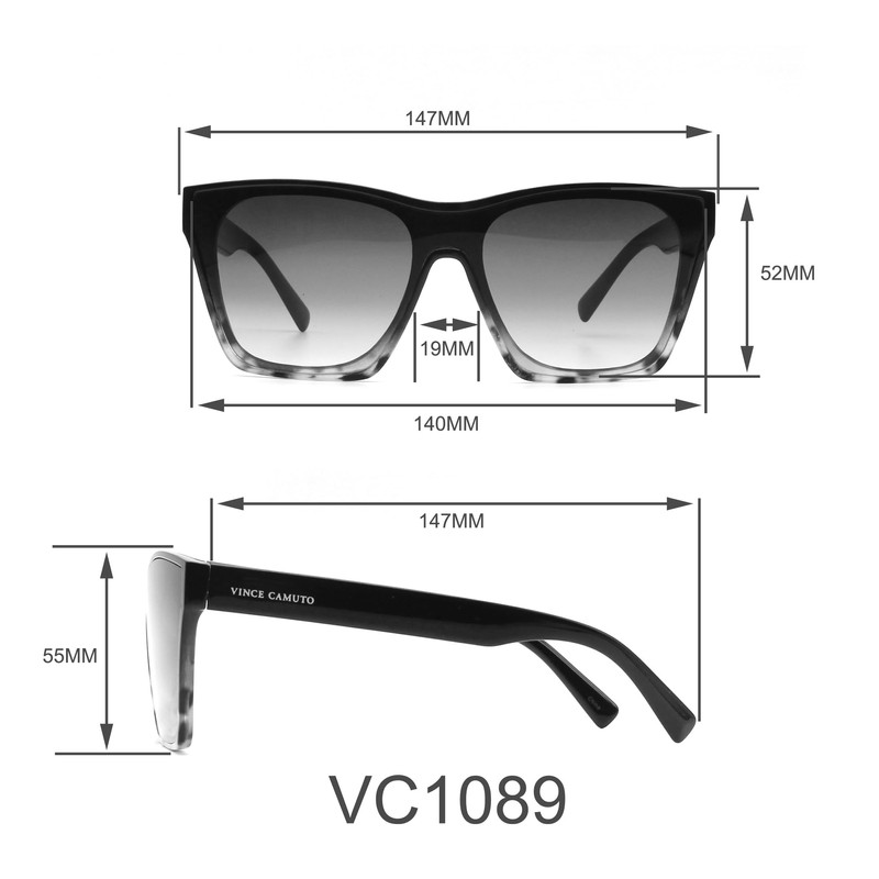 Vince Camuto Women's Vc1089 Shield 100% Uv Protective Square Sunglasses.