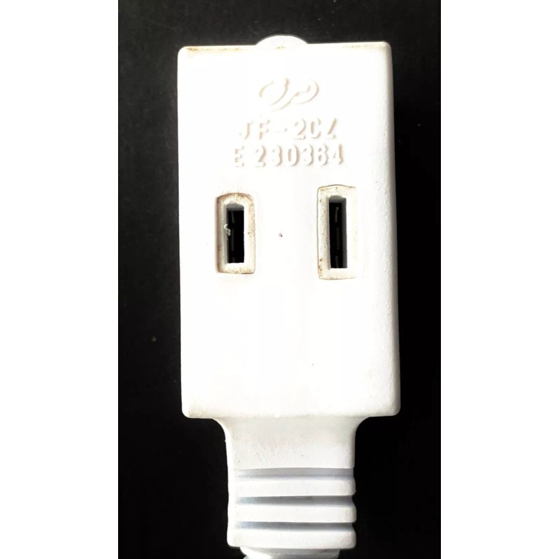 Powtech 4ft White Electrical Extension Cord Power Wire 2 Prong