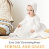 Newborn Baby Girl Christening Dress White Baptism Lace Long Sleeve