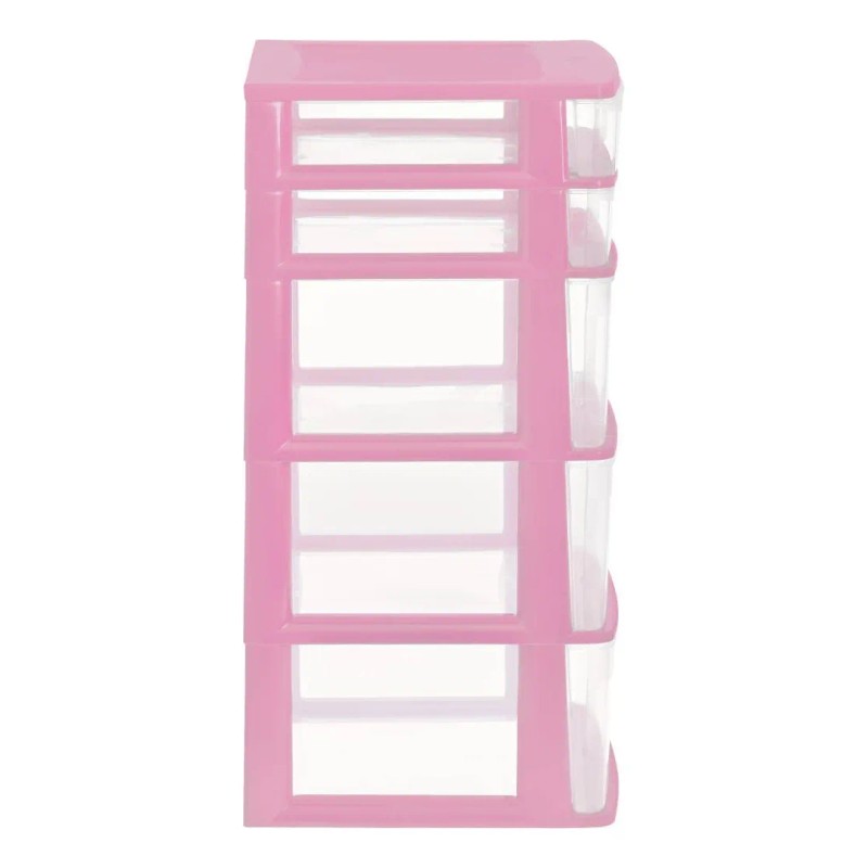 Cajonera De Plástico Italhome Fox 5 Organizador Multiusos Rosa