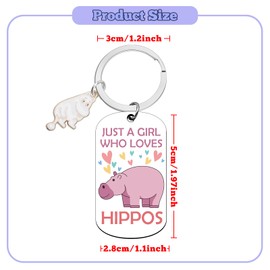 Hippo Gifts for Women Hippo Animal Keychain Hippopotamus Gift for Women Hippos Lover Gifts Sea Animal Gift Keychain Hippos Stocking Stuffers for Teen Girls Sisters Friends Christmas Birthday Present