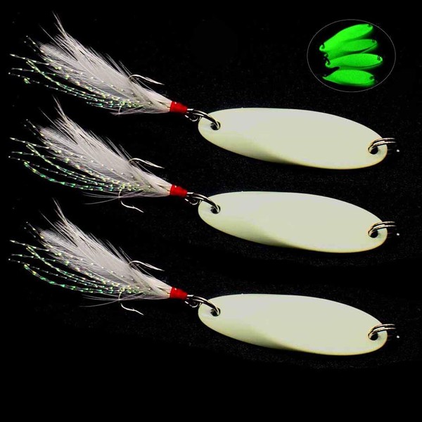 OROOTL Fishing Spinners Spoons, Casting Fishing Lures Bait Jig Luminous