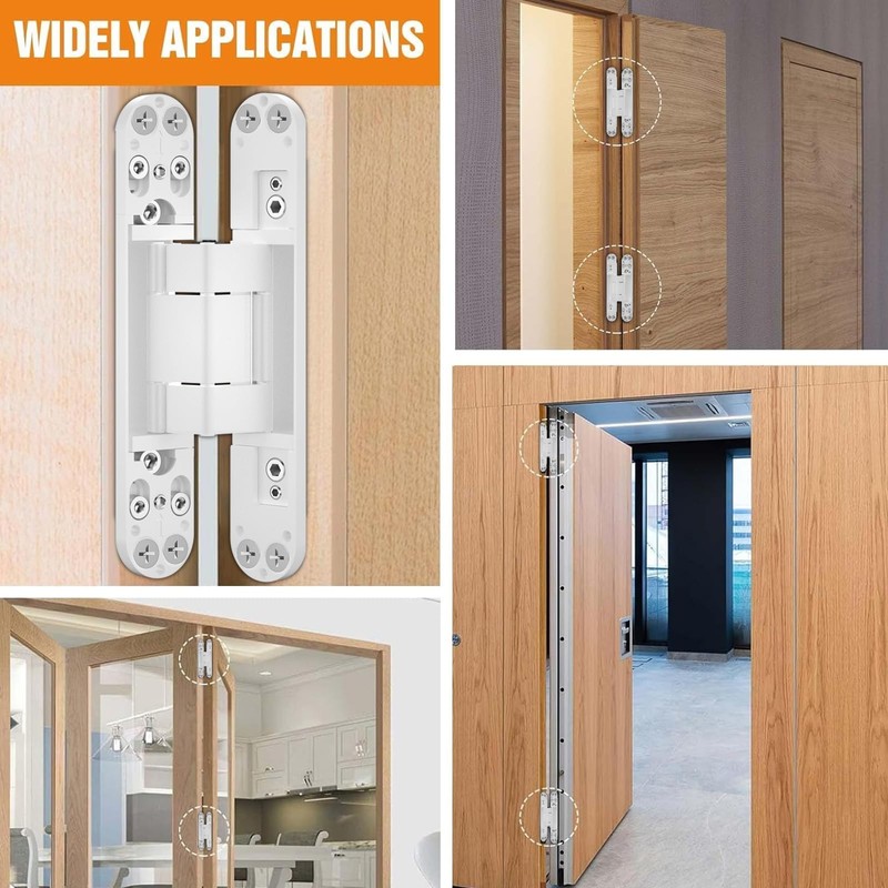 Lipshome 7" Hidden Door Hinge/Invisible Door Silent 180 Degree Swing