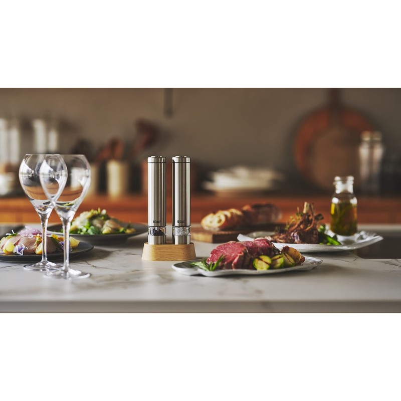 Russell Hobbs 7933JP Electric Mill, Salt & Pepper, Mini, Silver,