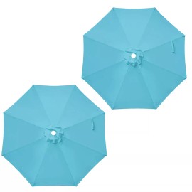 Simple Deluxe 9FT Umbrella Replacement Canopy Umbrellas Top Only Canopy Turquoise 2 Pack