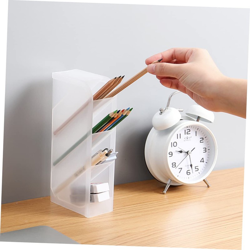 DOITOOL Multifunctional Transparent Four Desktop Organizer Space Saving Storage Box
