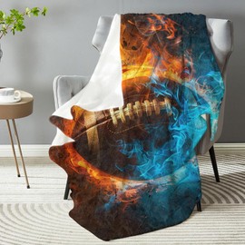 dhakalrlde Exciting Football Throw Blanket - Soft Plush, Lightweight, Warm, Fuzzy Anti-Pilling Flannel Blanket for Couch, Bedroom, Travel, Bed, Outdoor - Comfy for Men & Women 50in×60in