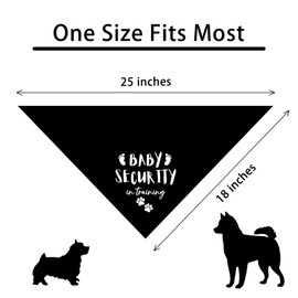 Baby Security in Training Black Dog Bandana Pet Scarf Pregnancy Announcement for Dogs Accessories Lovers Reveal Ideas