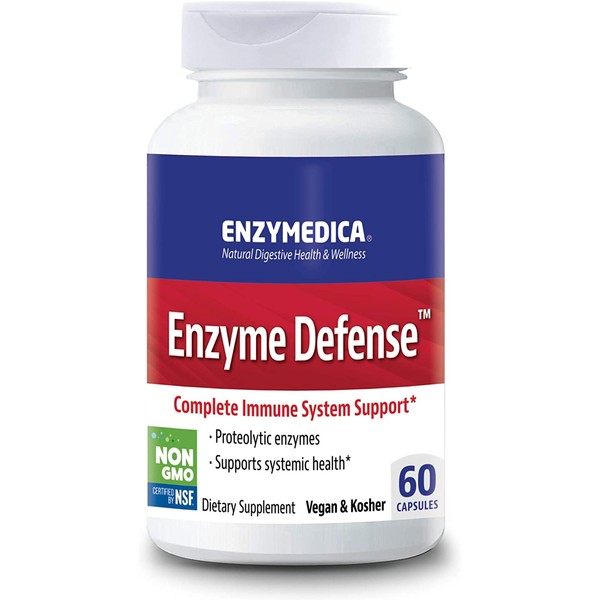 Enzymedica, Enzyme Defense, Specialized Enzyme Formula for Immune System Support, Vegan, Kosher, 60 Capsules (60 Servings)