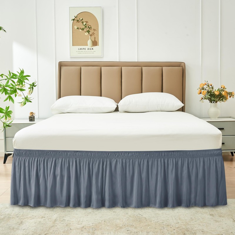 Biscaynebay Wrap Around Bed Skirts for King & Cal King