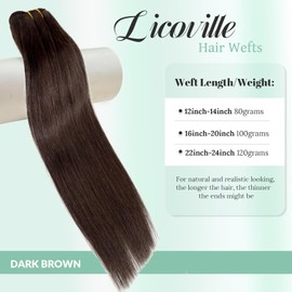 Sew in Hair Extensions Real Human Hair Weft 20 Inch Hand Tied Weft Hair Extensions Real Remy Hair #2 Dark Brown Soft Straight Hair Weaves Thick Full Dark Brown Sew in Bundles Human Hair for Women