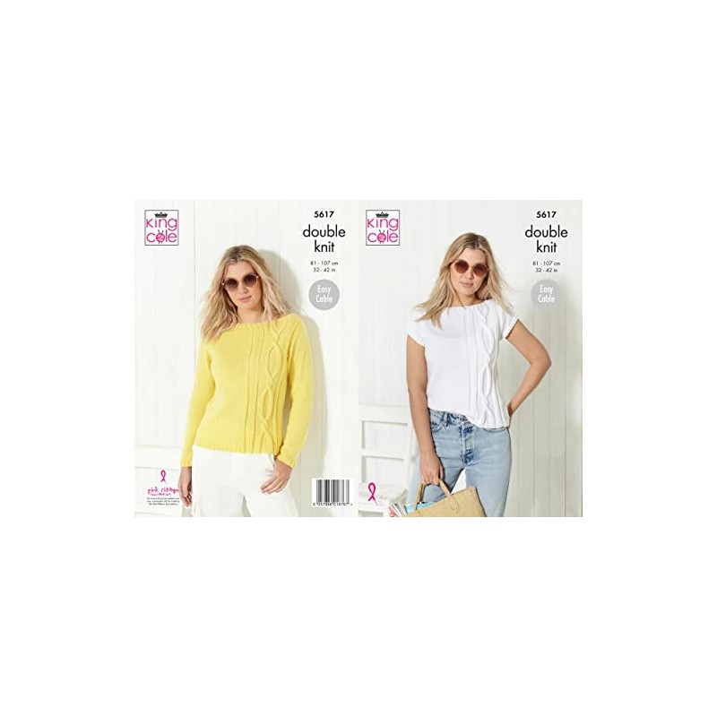 King Cole 5617 Knitting Pattern Womens Sweater and Top in