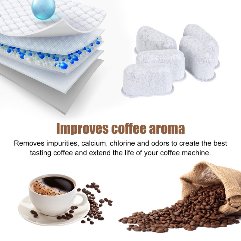 5pcs Coffee Maker Filter Replacement, Activated Charcoal Water Filter Pods