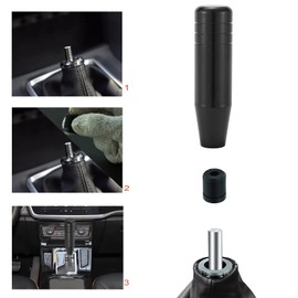 Lunsom Metal Car Gear Shifter Knob Aluminum Alloy Long Stick Shift Handle Knobs Fit Most Automatic Manual Transmission Vehicle (Black)