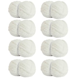 HouseABC Chunky Yarn for Hand Knitting Soft Jumbo Bulky Fluffy Yarn for Crocheting Blanket Scarf DIY Bulky Yarn 8 Pack (Cream, 28yds, 8 Ounces Each)