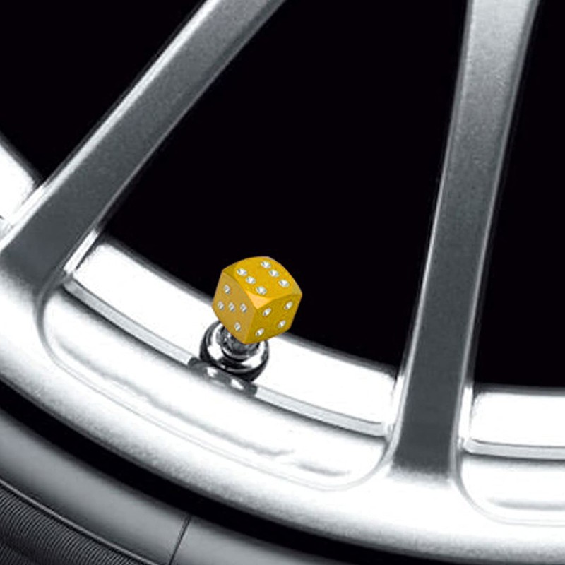 BOROLA New Dice Aluminum Shaved Air Valve Cap Tire Aluminum