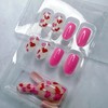 Short Press on Nails Oval False Nails Red Love Press