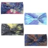 GEEHUA 4Pcs Wide Headbands, Elastic Knotted Headbands Tie Dye Twisted